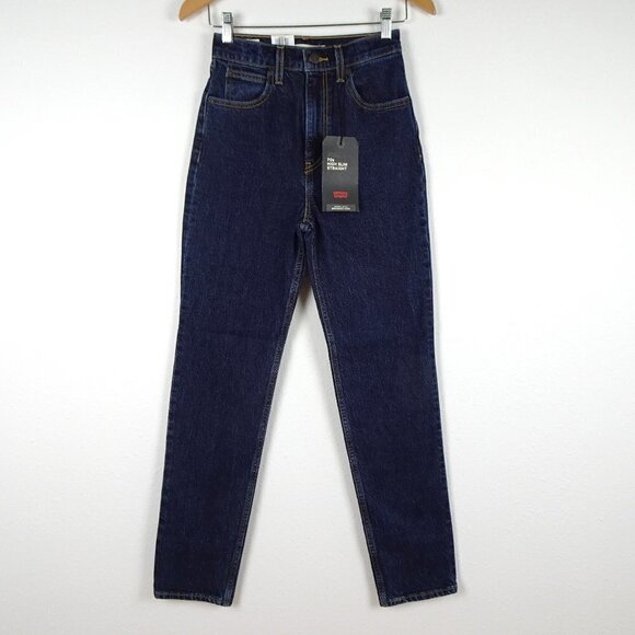 Levi's 70s High Slim Straight Jeans Women's 25x31 Blue Denim Stretch - Picture 1 of 10